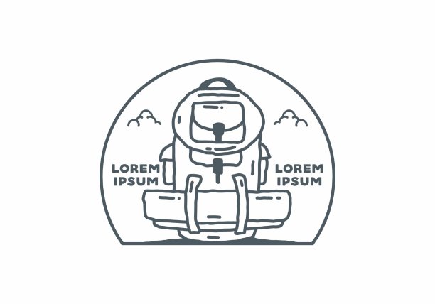 野营袋线艺术插图图片下载