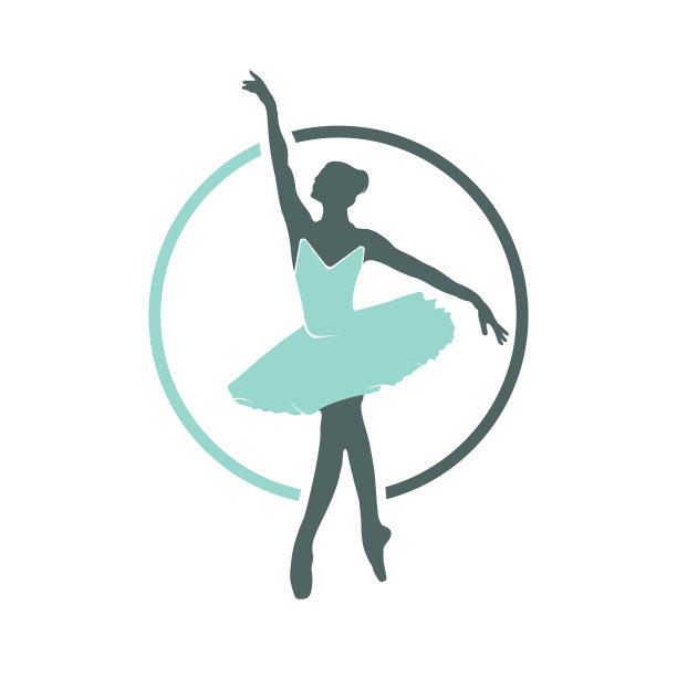 芭蕾舞者矢量标志设计。图片下载
