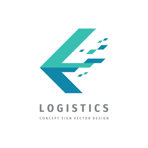 物流公司-概念商业标志模板矢量插图。抽象箭头创意符号。运输交付服务符号。平面设计元素。图片下载