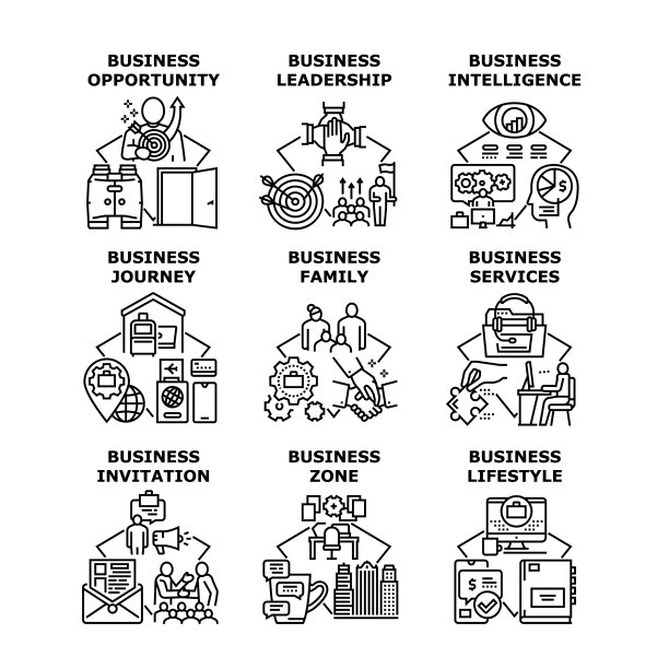 业务图标矢量图图片下载