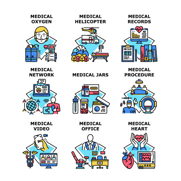 医疗图标矢量图图片下载