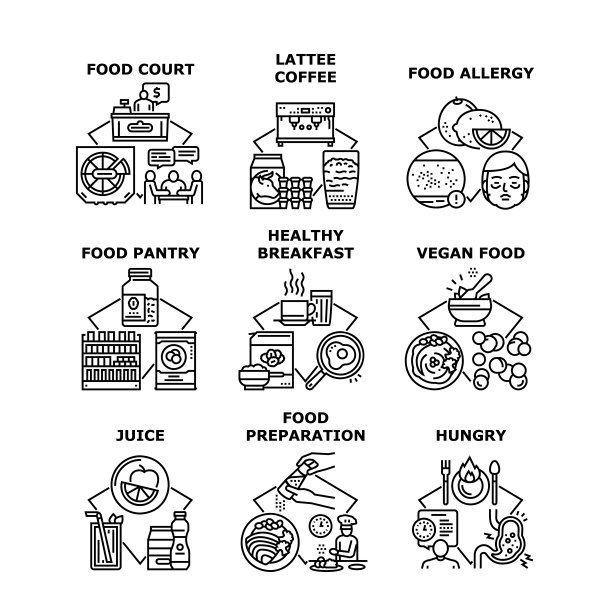 食物图标矢量图图片下载