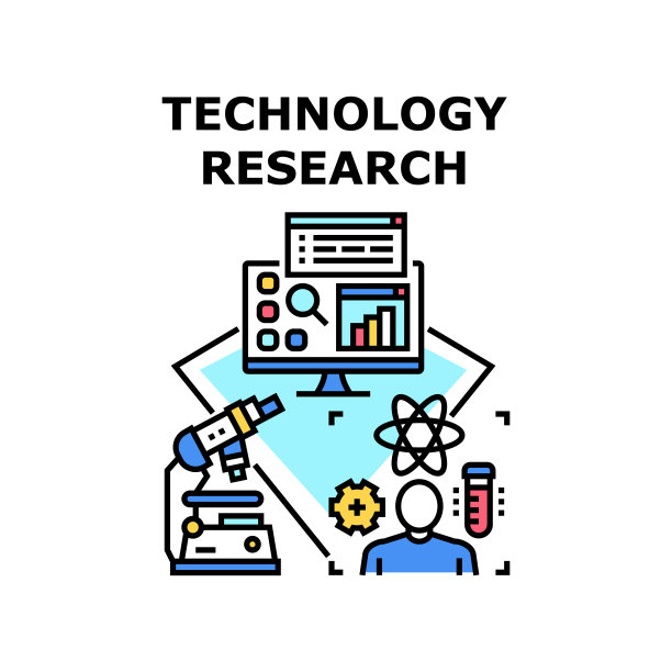 技术研究图标矢量插图图片下载