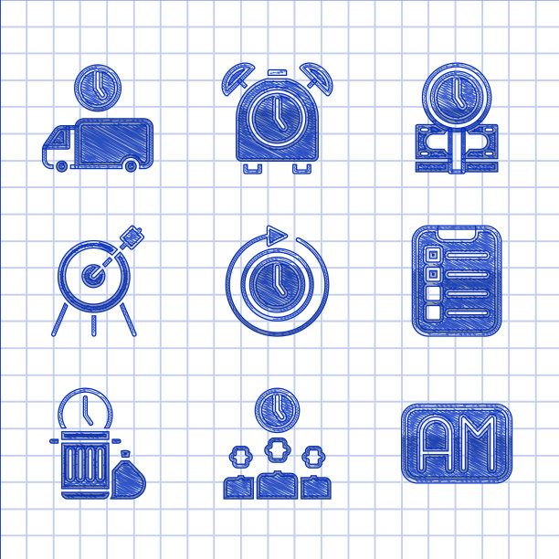 设置时钟与箭头时间管理早晨图片下载