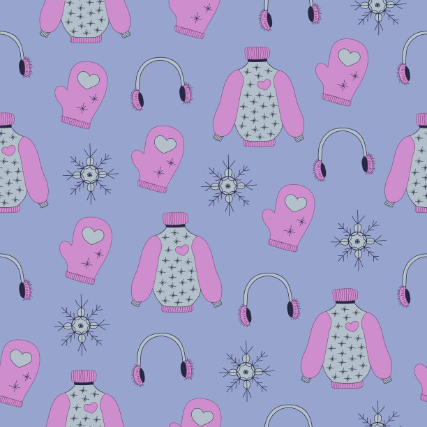 冬衣，无缝花样图片下载