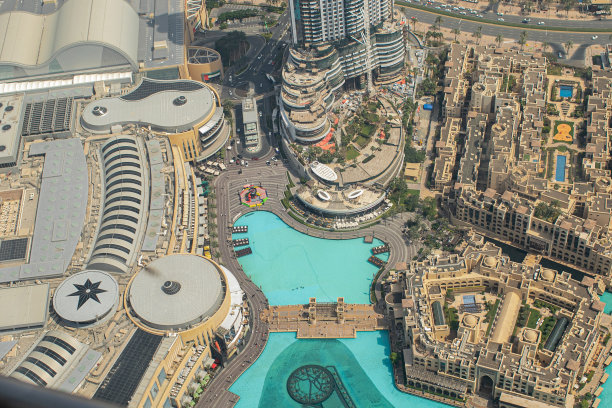 迪拜市中心鸟瞰图片下载