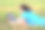 一名女子从笔记本电脑屏幕上阅读新闻。她趴在公园的运动垫子上图片下载