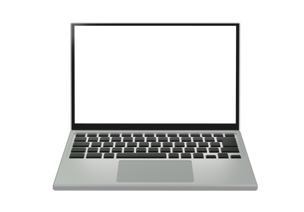 笔记本电脑与3D结构。前角图片下载