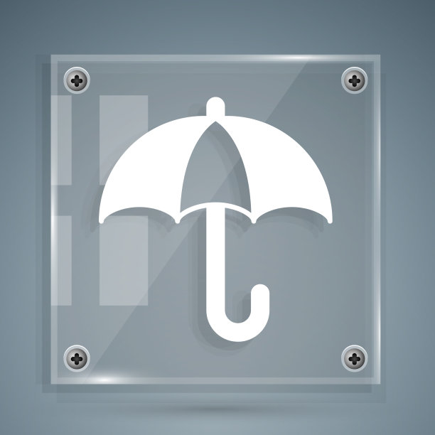 白色经典优雅的打开伞图标图片下载