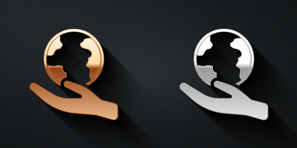 金银人类手捧地球仪图片下载