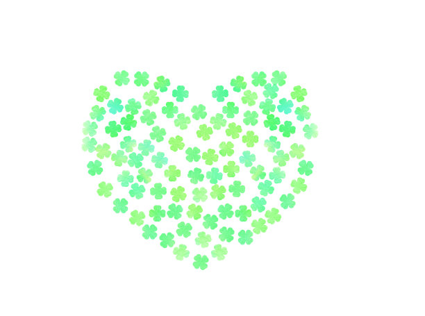 心形的三叶草。四个叶子。图片下载