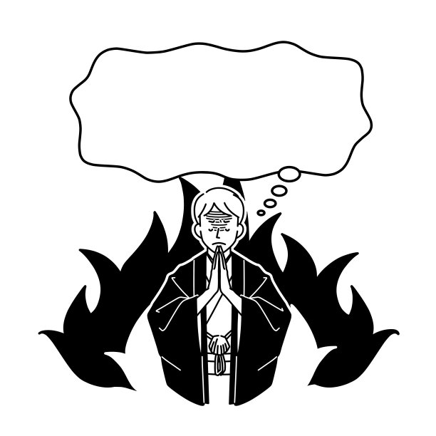 一名身穿和服的男子绝望地祈祷图片下载