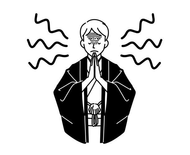 一名身穿和服的男子绝望地祈祷图片下载