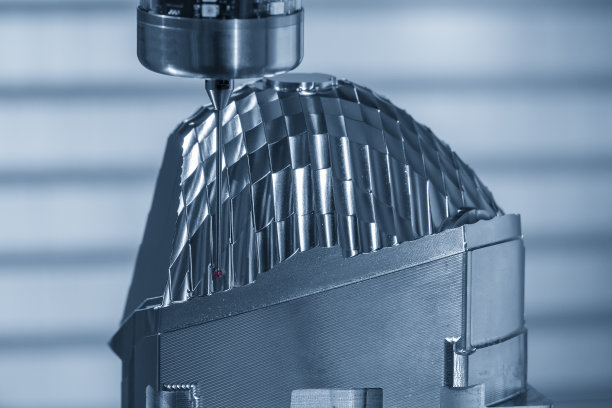 三坐标测量机测头测量透镜反射模件在数控铣床上。图片下载