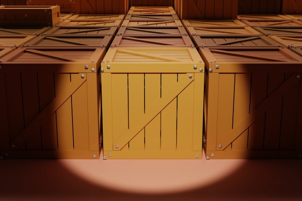 聚光灯下的板条箱图片下载