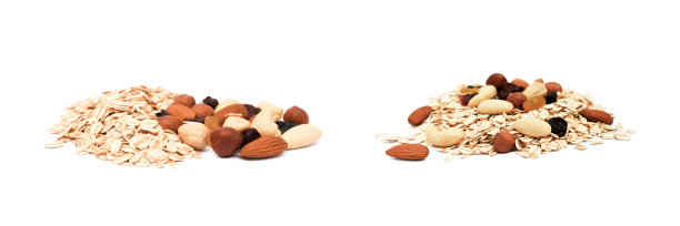 混合坚果，葡萄干和燕麦片图片下载