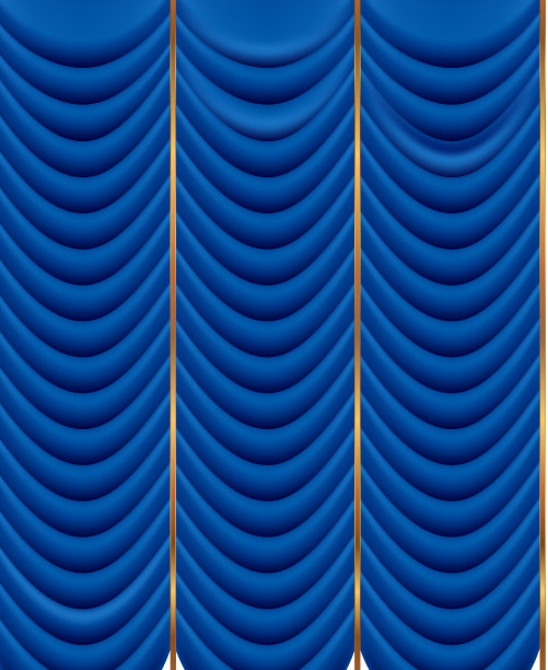 蓝色窗帘写实构图图片下载