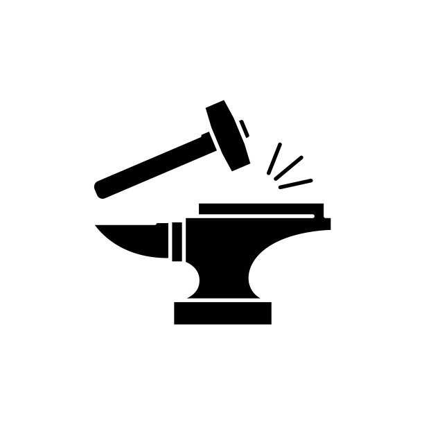 铁匠工艺彩色线图标。网页，移动应用程序，促销的象形图。图片下载