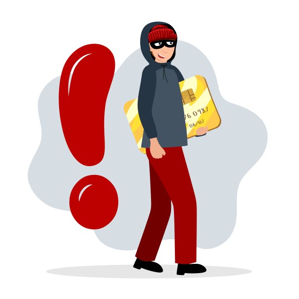 网上诈骗。网络小偷偷钱，信用卡信息。平面矢量卡通插图。图片下载