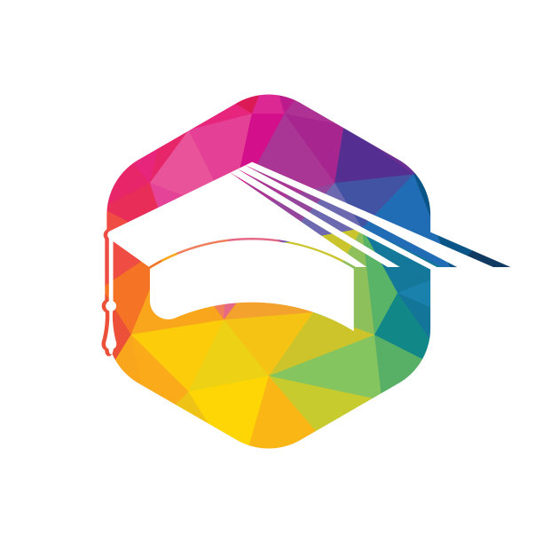 毕业帽矢量标志设计。教育标识模板。图片下载