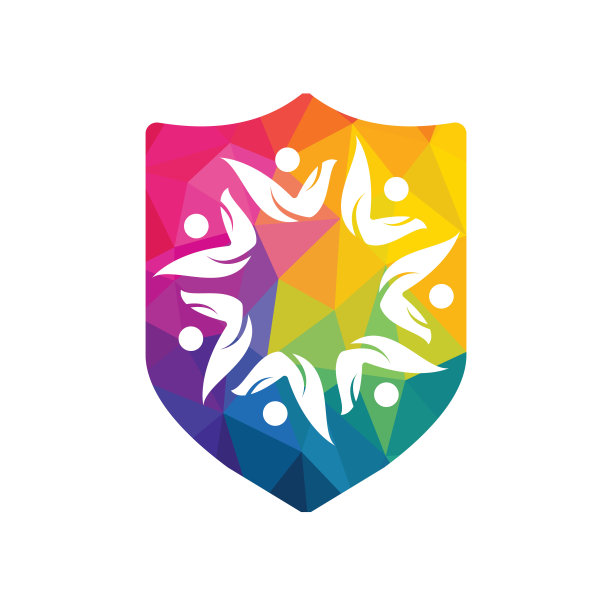 创意社区。人的标志。星人抽象矢量象征教育、社会共同体。图片下载