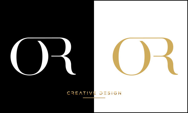 OR或RO抽象字母奢侈品图标标志向量模板图片下载