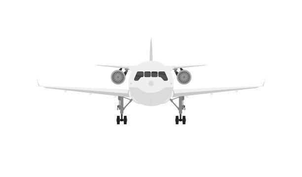 商业客机的背面。飞机运输被隔离在白色背景上图片下载