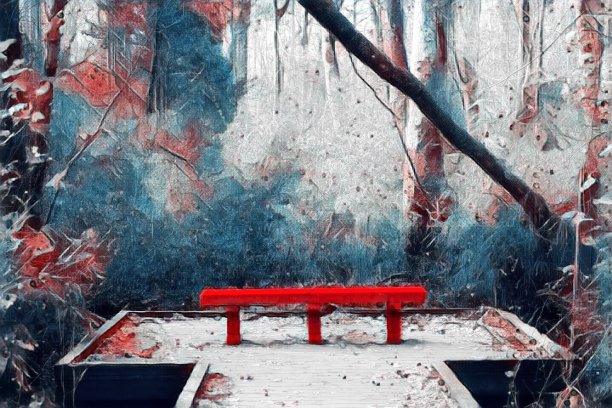 红色，蓝色和白色的禅宗长椅图片下载