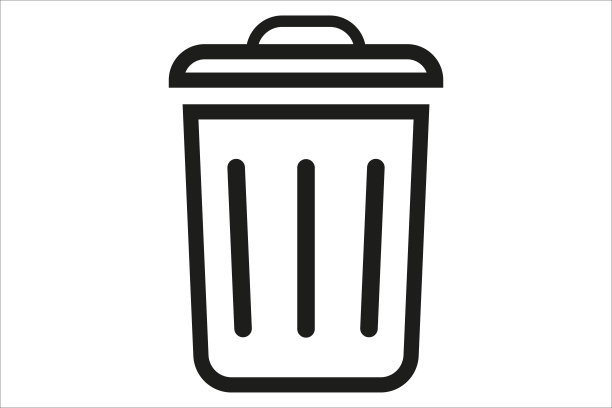 垃圾桶轮廓回收图标矢量素材图片下载