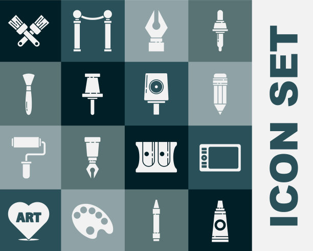 设置管与油漆调色板图形板图片下载