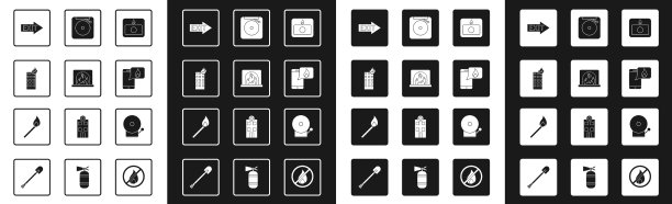 在壁炉内部设置火灾报警系统图片下载