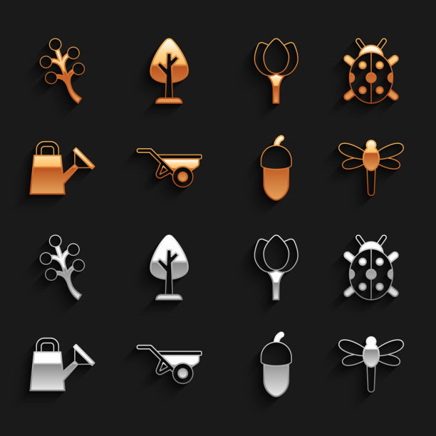 设置手推车与土瓢虫蜻蜓图片下载