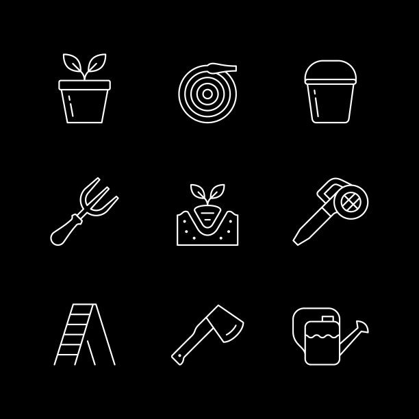 设置园艺的线条图标图片下载