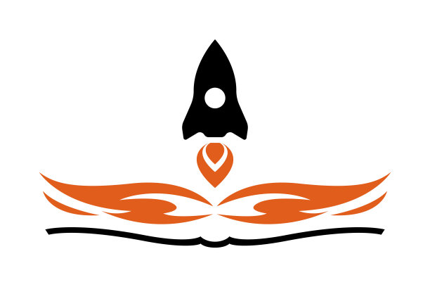 火箭和打开的书图标。成功的概念,想法图片下载