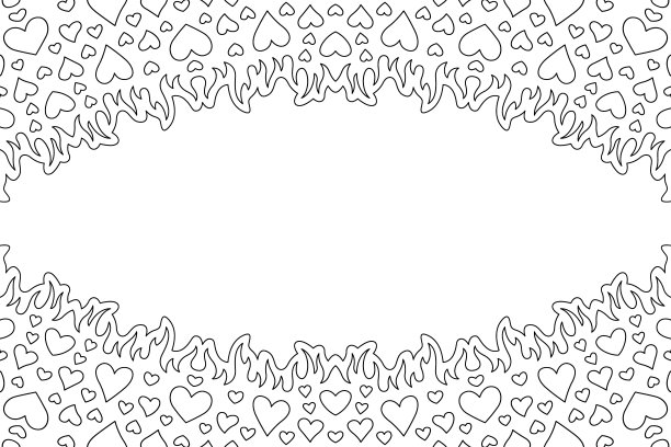 情人节彩色书艺术与火的心图片下载