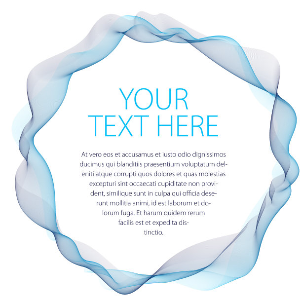 圆形框架的流动的烟。矢量抽象艺术美丽的背景与文本的复制空间。孤立的白色背景。图片下载