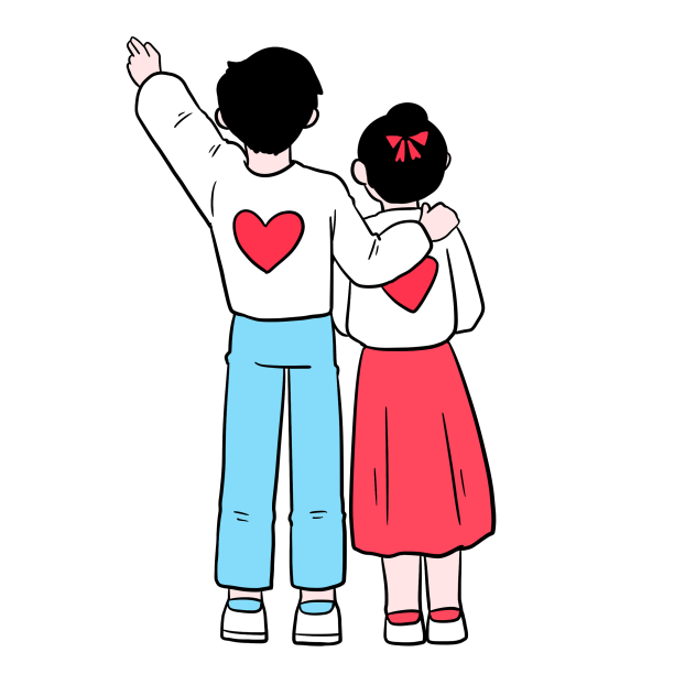 七夕情人节爱情情侣背影图片下载