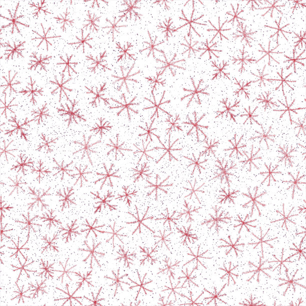 手绘雪花圣诞无缝图案。淡淡的雪花在粉笔雪花的背景。惊人的粉笔手绘雪覆盖。经典的节日季装饰图片下载