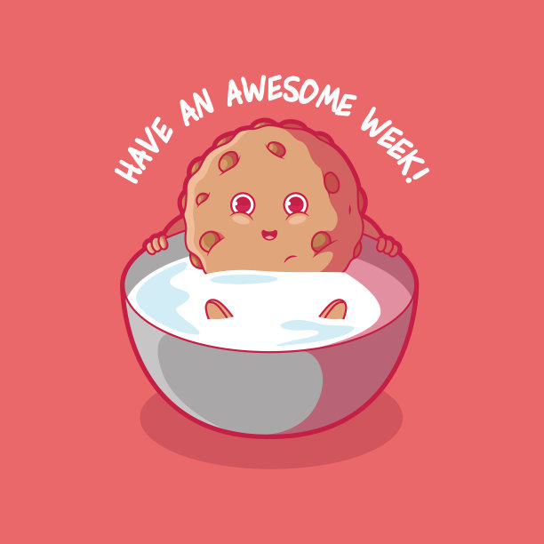 一杯牛奶中的饼干矢量图。图片下载