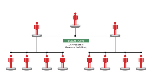组织图信息图与人图标和抽象线，业务结构。图片下载