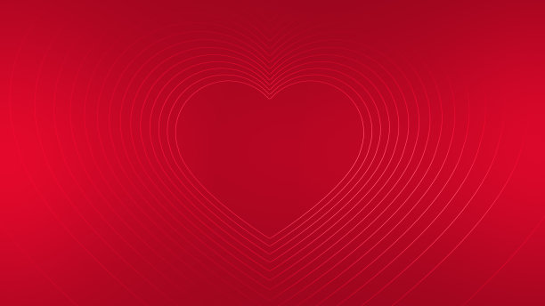 红色背景上重复的在线心。图片下载