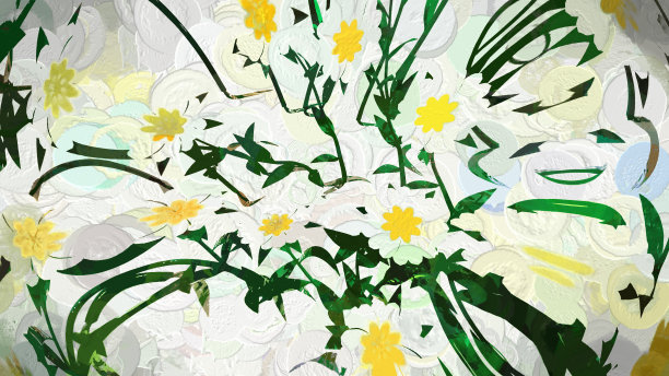 白花植物3D渲染图片下载