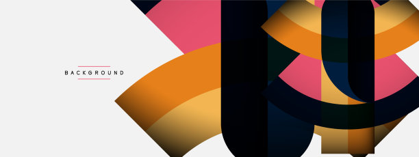 时尚的形状，颜色，最小的设计组成图片下载