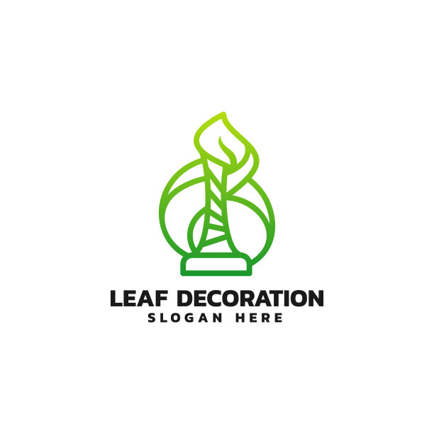 矢量图标插图叶梯度线艺术风格。图片下载