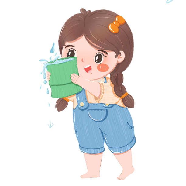 可爱小女孩手绘元素图片下载