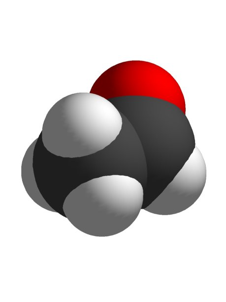 乙醛三维空间填充分子结构孤立在白色背景化学乙醛分子图片下载