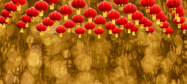 元宵灯光散景背景，3D渲染。图片下载