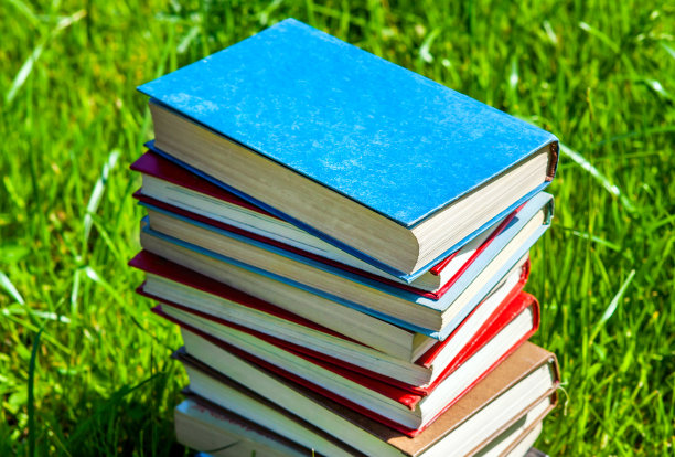 草地上的书图片下载