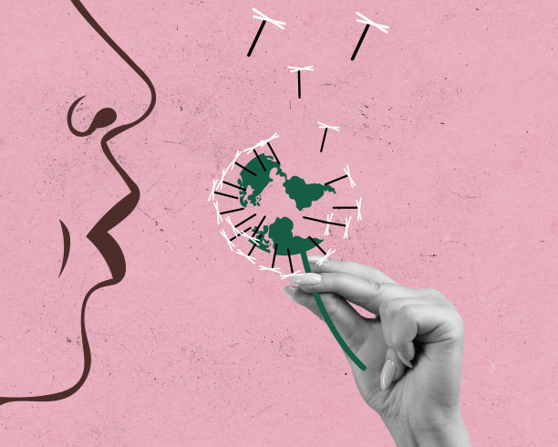 当代艺术拼贴，现代创意设计。理念，灵感，节约环境，生态，环保，暖化地球气候。图片下载