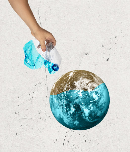 空气和水污染。当代艺术拼贴，现代创意设计。理念，灵感，环保，关爱，全球变暖图片下载